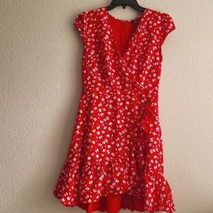 J Crew Mercantile Red & White Faux Dress